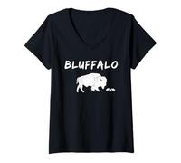 Mujer Poker Player Card Bluffalo Bluff Jugador de Cartas Divertida Camiseta Cuello V