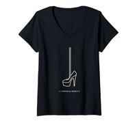 Mujer Pole Dance Tacones de Poste Bailarina de Poste Estética Camiseta Cuello V