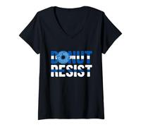 Mujer Police Officer - Donut Resist - Thin Blue Line Cop Policeman Camiseta Cuello V