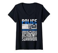 Mujer Policía Superviviente de la Academia de Policía Camiseta Cuello V
