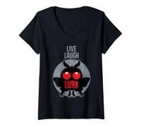 Mujer Polilla al acecho Cryptid - Leyenda del Misterioso acechador Camiseta Cuello V