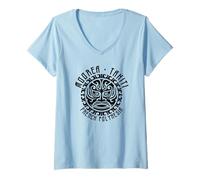 Mujer Polinesia Francesa Moorea Tahiti Camiseta Cuello V