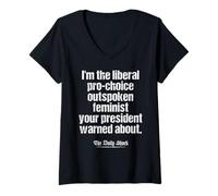 Mujer Política Feminista Abierta a Favor de la elección Liberal Camiseta Cuello V