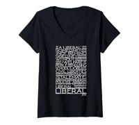 Mujer Política Liberal para la Cita Electoral Estadounidense por Camiseta Cuello V