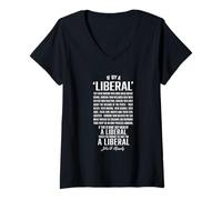 Mujer Política Liberal para la Cita Electoral Estadounidense por Camiseta Cuello V