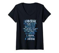Mujer Política Liberal para la Cita Electoral Estadounidense por Camiseta Cuello V