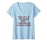 Mujer Política y Cambio No Pensamientos Oraciones Reforma de Armas Político Camiseta Cuello V