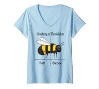 Mujer Pollinating Bee Keeper Joke Funny Anatomy of Bumblebees Camiseta Cuello V