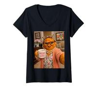Mujer Pollo Nugget Nug Selfie Meme Humor Mamá Amor Apreciación Camiseta Cuello V
