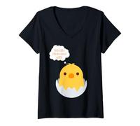 Mujer Polluelos Camiseta Cuello V