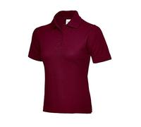 Mujer Polo De Manga Corta Ocio Camiseta Informal Deportes Ropa De Trabajo - algodón, Granate, 50% algodón 50% poliéster, mujer, Extra Chica