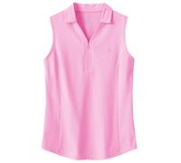 Mujer Polo sin Manga Verano Camiseta Trabajo Deportivo Tanktops Transpirable Golf Top Rosa-B S