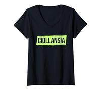 Mujer Polonia - Humor del Trabajo Ansia Ufficio Stress Italia Camiseta Cuello V