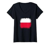 Mujer Polonia Polonia Bandera Cracovia Varsovia Vacaciones Hombres Mujeres Niños Camiseta Cuello V