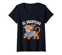 Mujer Poncho de El Squatcho con Estampado de Tigre para Hombre, Disfraz de Tigre para Adulto Camiseta Cuello V