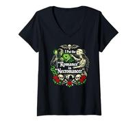 Mujer Pongo el Romance en Humor gótico nigromante Camiseta Cuello V
