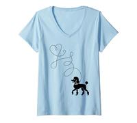 Mujer Poodle Dog Lover 50s Sock Hop Rockabilly 1950s Dance Doo Wop Camiseta Cuello V