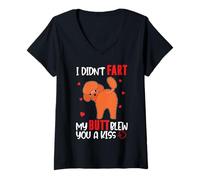 Mujer Poodle I Didn’t Fart My Butt Blew You A Kiss Funny Dog Lover Camiseta Cuello V
