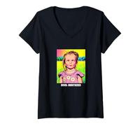 Mujer Pop Art - Camiseta para niña, diseño de cómic Camiseta Cuello V