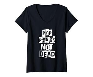 Mujer Pop Punk Amante de la música Pop Punk Cultura Punks no Muertos Camiseta Cuello V