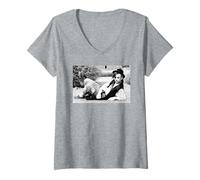 Mujer Pop Star Boy George Of Culture Club Nueva Ola 1982 Camiseta Cuello V