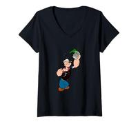 Mujer Popeye el Marinero - Arte Retro de Dibujos Animados de 1929 Camiseta Cuello V
