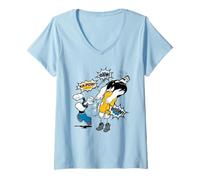 Mujer Popeye El Marinero Hombre Bluto Lucha Ka-Pow! Retro Comic Camiseta Cuello V