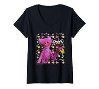 Mujer Poppy Playtime Kissy Missy Smile Halloween Camiseta Cuello V