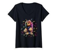 Mujer Poppy Playtime Yarnaby Experiment 1166 - Patrón Retro Camiseta Cuello V