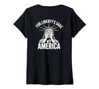 Mujer Por el bien de la libertad WTF América decepcionó a Miss Liberty Camiseta Cuello V