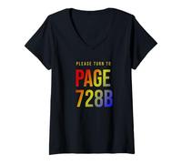 Mujer Por favor, pasa a la página 728B/Texto degradado de color Camiseta Cuello V