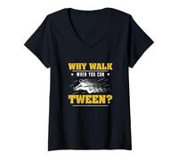 Mujer Por qué caminar cuando puedes interpretar a impresionantes diseñadores gráficos en movimiento Camiseta Cuello V