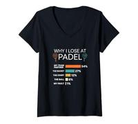 Mujer por qué pierdo en Padel Fun Graphic Padel Camiseta Cuello V