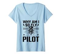 Mujer ¿por qué Soy Tan Volar debería ser piloto Divertido Humor de aviación Avg amiseta Cuello V