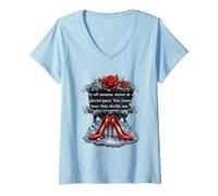Mujer por Todos los Medios muévete a un Ritmo Glacial Divertida Palabra inspiradora Camiseta Cuello V