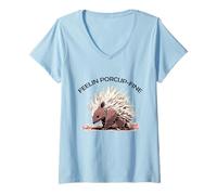 Mujer Porcupine Feelin Porcupine Juego de Palabras Fino Puercoespín Amante Camiseta Cuello V