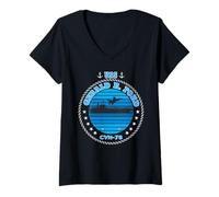 Mujer Portaaviones USS Gerald R. Ford Camiseta Cuello V