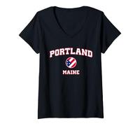 Mujer Portland Maine (Maine) Camiseta Cuello V