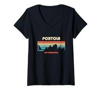 Mujer Portola San Francisco California Retro Vintage Camiseta Cuello V