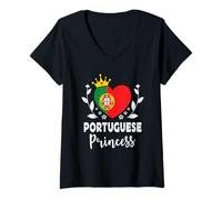 Mujer Portuguese Princess Portugal Flag Proud Portuguese Girl Camiseta Cuello V