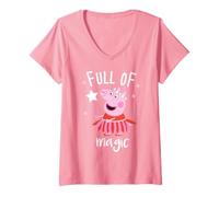 Mujer Pose mágica de Peppa Pig, Varita mágica para Amigos, Divertida, clásica para Siempre Camiseta Cuello V