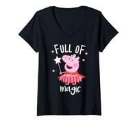 Mujer Pose mágica de Peppa Pig, Varita mágica para Amigos, Divertida para Siempre Camiseta Cuello V
