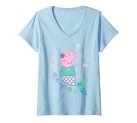 Mujer Pose mágica de Sirena de Peppa Pig, Happy Friends Classic Forever Camiseta Cuello V