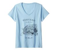Mujer Positano Italia Trajes de vacaciones europeas Mujeres Souvenir Camiseta Cuello V