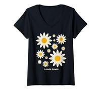 Mujer Positive Floral Daisy Flower, Inspirational, Flower Power Camiseta Cuello V