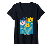 Mujer Positive Floral Daisy Flower, Inspirational, Flower Power Camiseta Cuello V