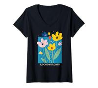 Mujer Positive Floral Flower, Inspirational, Blooming Flower Camiseta Cuello V