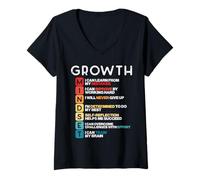 Mujer Positividad Crecimiento Mentalidad Motivacional Dicho Hombres Mujeres Niños Camiseta Cuello V