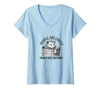 Mujer Possum Energy La Gente es Amable, Desde una Distancia Camiseta Cuello V