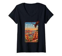 Mujer Póster Americano Divertido de WTF Is A Kilometer 4 de Julio Camiseta Cuello V